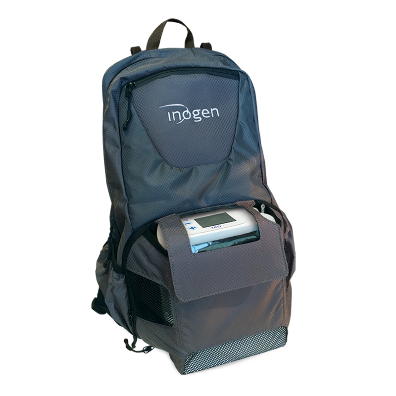 Produktbild des grauen Rucksacks für den Inogen One G5 / Rove 6 Sauerstoffkonzentrator