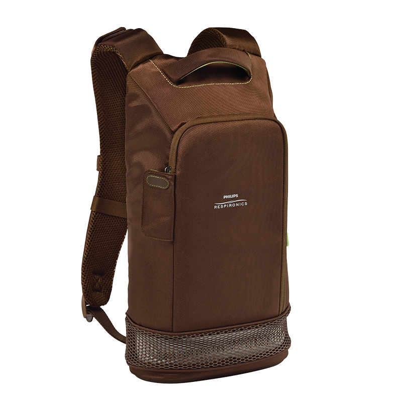 Produktbild des braunen Rucksacks für den SimplyGO Mini Sauerstoffkonzentrator